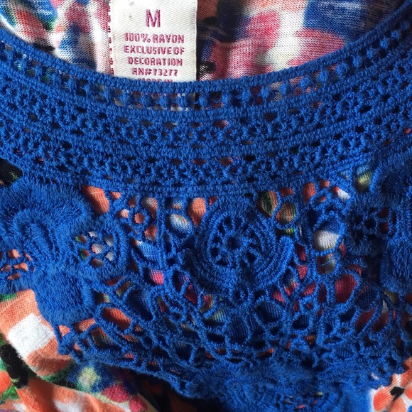 Crochet Rayon Ruffled Top  By Candies - Picture 3 of 6